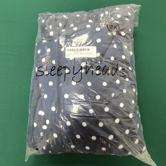 Sleepyheads NWT women's pajamas navy and white polka dot size 2X - Picture 2 of 5
